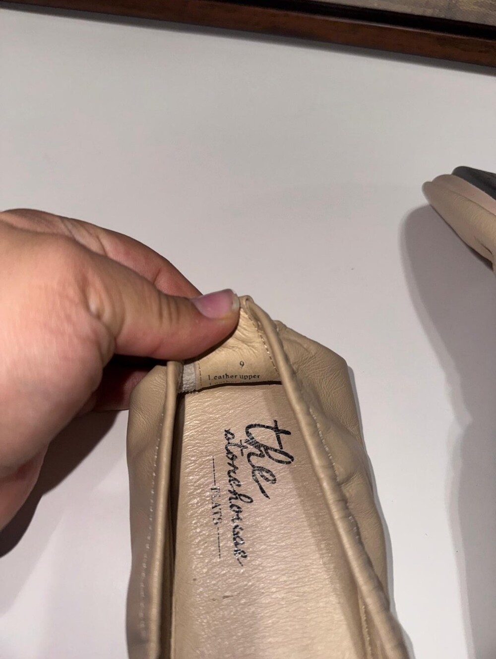 Storehouse Neutral Beige Leather Ballet Flat